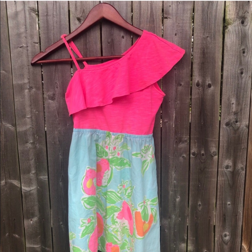 Lilly Pulitzer fun 1 shoulder girls dress sz 8-10